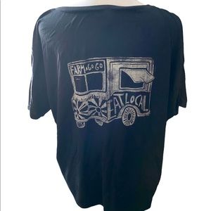 Food Truck Farm a Go Go Grunge Style Summer Taco Truck Shirt size Large